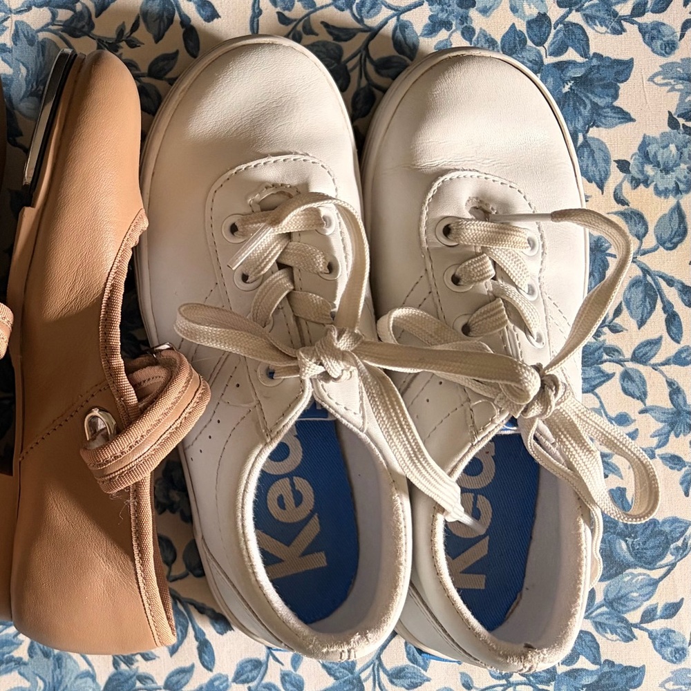 Keds White Girls Lace-Up Sneakers